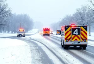 Snowy roads in Atlanta during winter storm