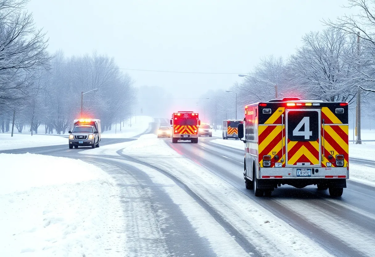 Snowy roads in Atlanta during winter storm
