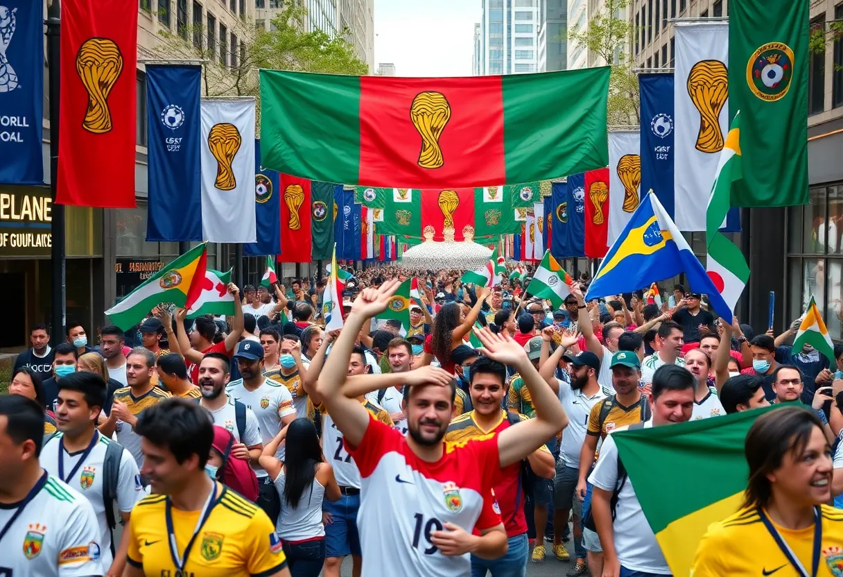 Fans celebrating the FIFA World Cup in Atlanta