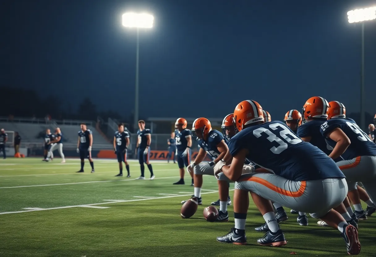 Atlanta Falcons players preparing for a game
