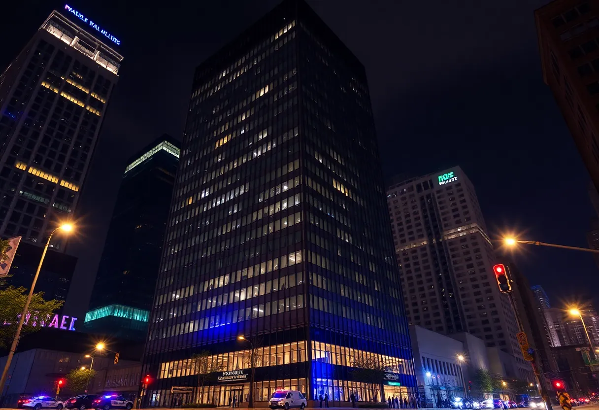 Police responding to a break-in at a high-rise in Downtown Atlanta