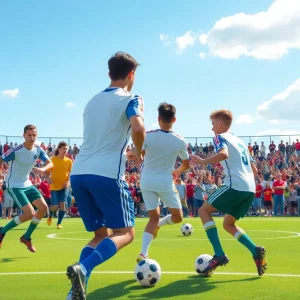 Atlanta United players during a friendly match against Belize National Team