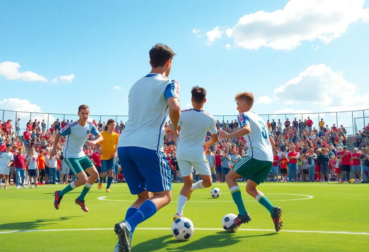 Atlanta United players during a friendly match against Belize National Team