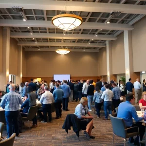 Event setup in Brookhaven featuring tables and chairs arranged for guests