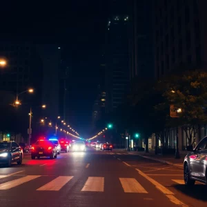 Dark street scene in Buckhead, Atlanta highlighting safety concerns.