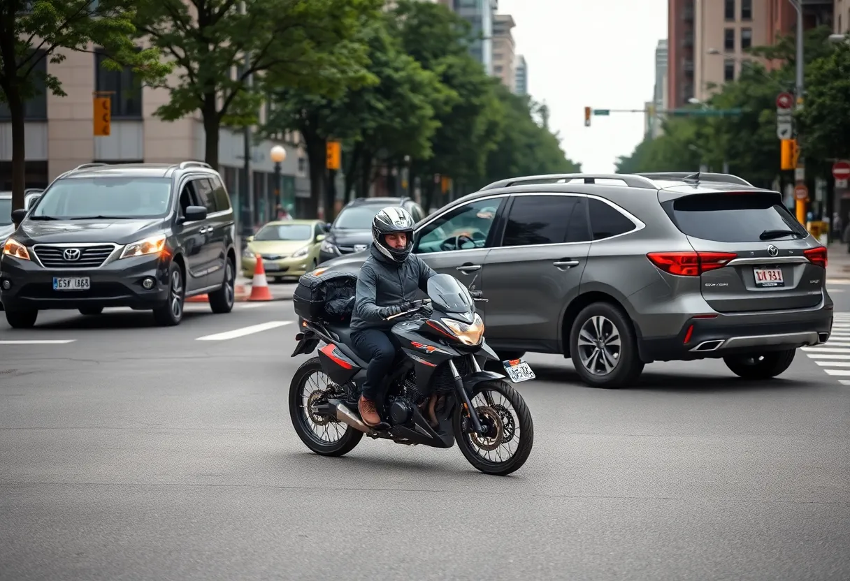 Intersection in Buckhead, Atlanta, showing road safety concerns.
