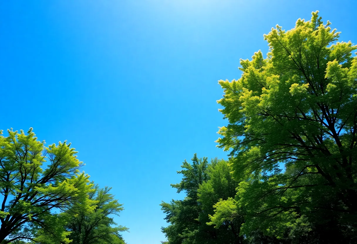 A clear and sunny day in Atlanta after a storm