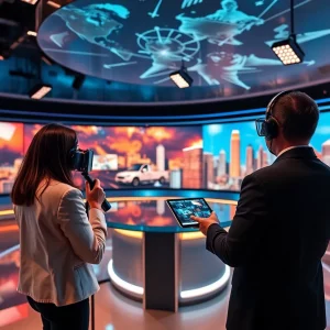 CBS News Atlanta newsroom with augmented reality technology