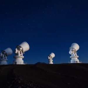 CHARA Array telescopes at night