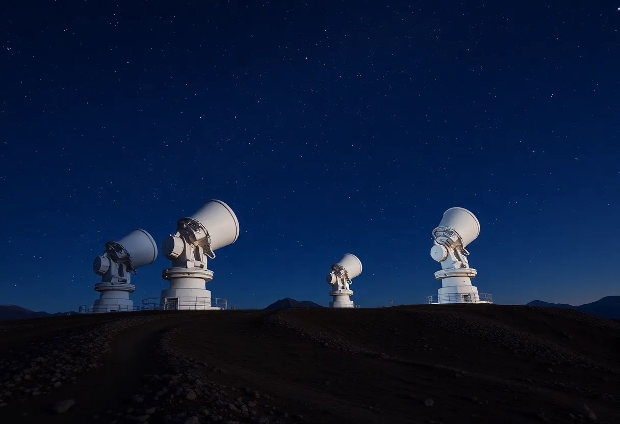 CHARA Array telescopes at night