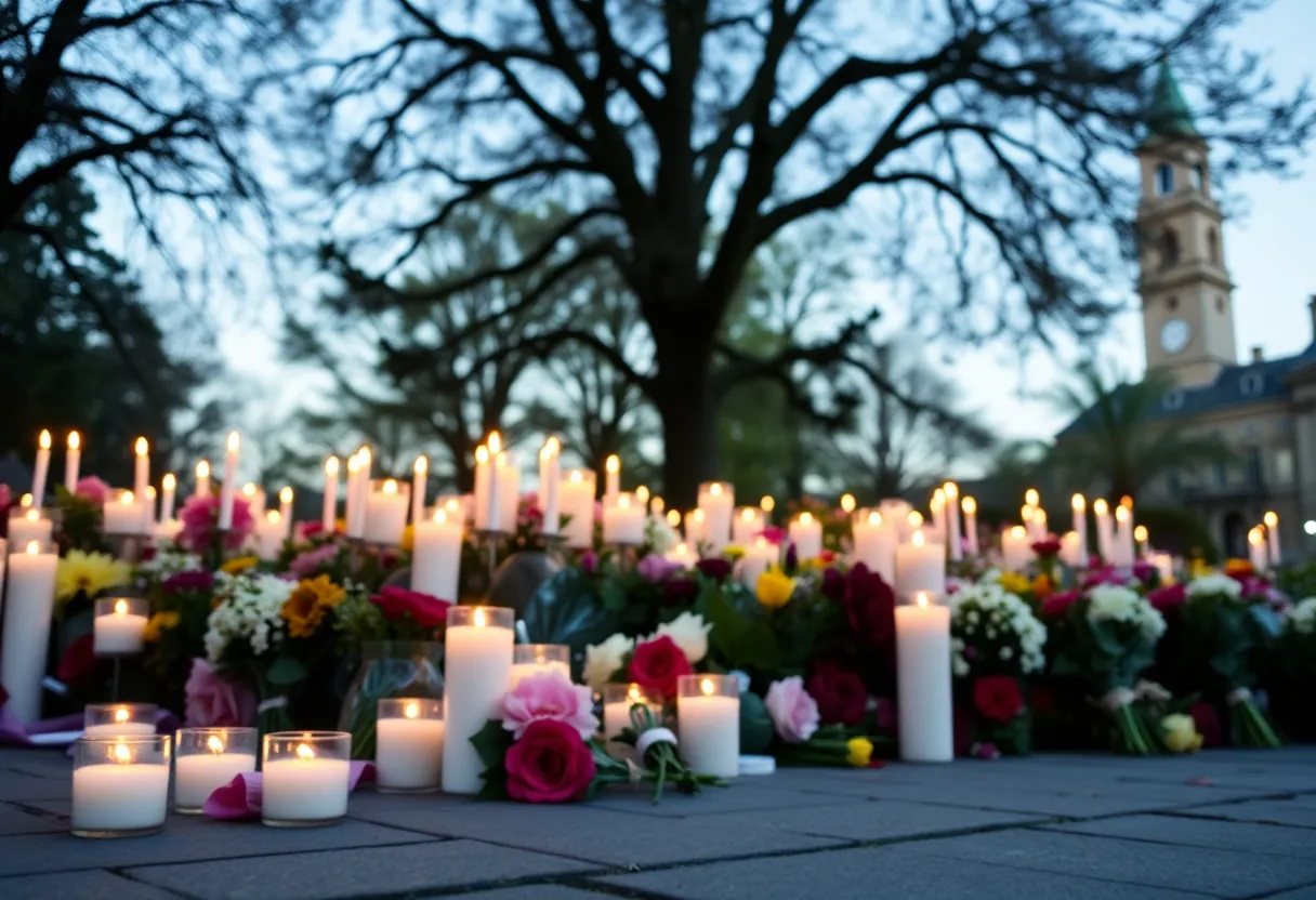 Vigil gathering with candles for Charlie Kirk in Columbus