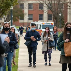 Students at Clark Atlanta University during a shelter-in-place order