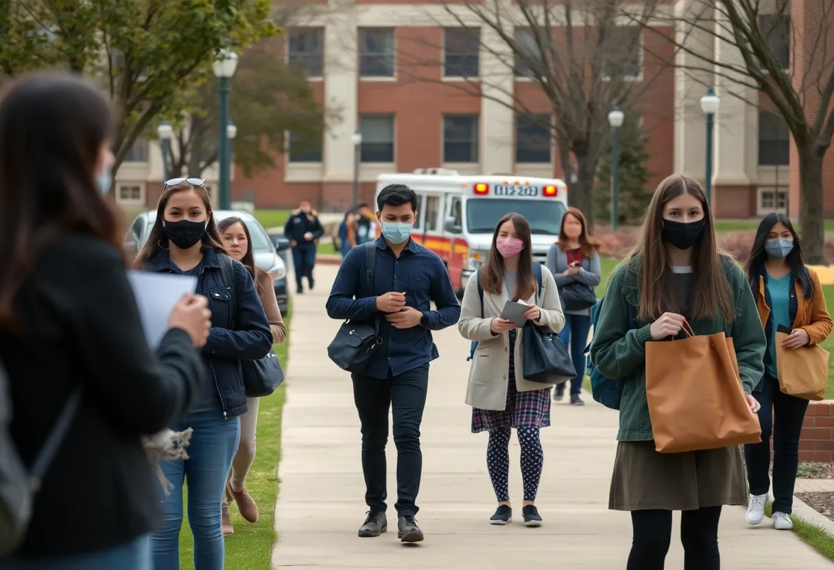 Students at Clark Atlanta University during a shelter-in-place order