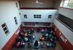 Parents attending a community meeting regarding school changes in Atlanta