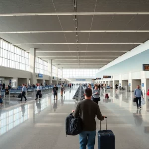 Modern terminal area of Hartsfield-Jackson Atlanta International Airport.