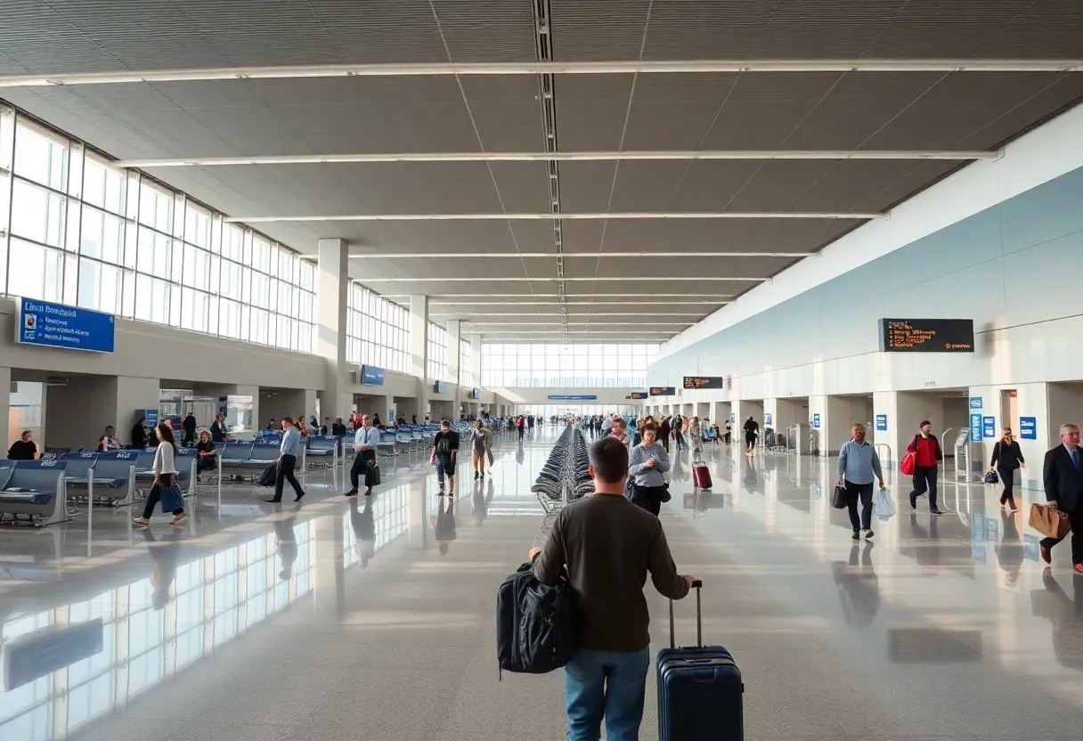 Modern terminal area of Hartsfield-Jackson Atlanta International Airport.
