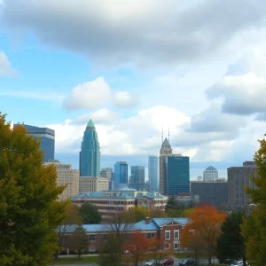 Partly cloudy cool weather in Metro Atlanta