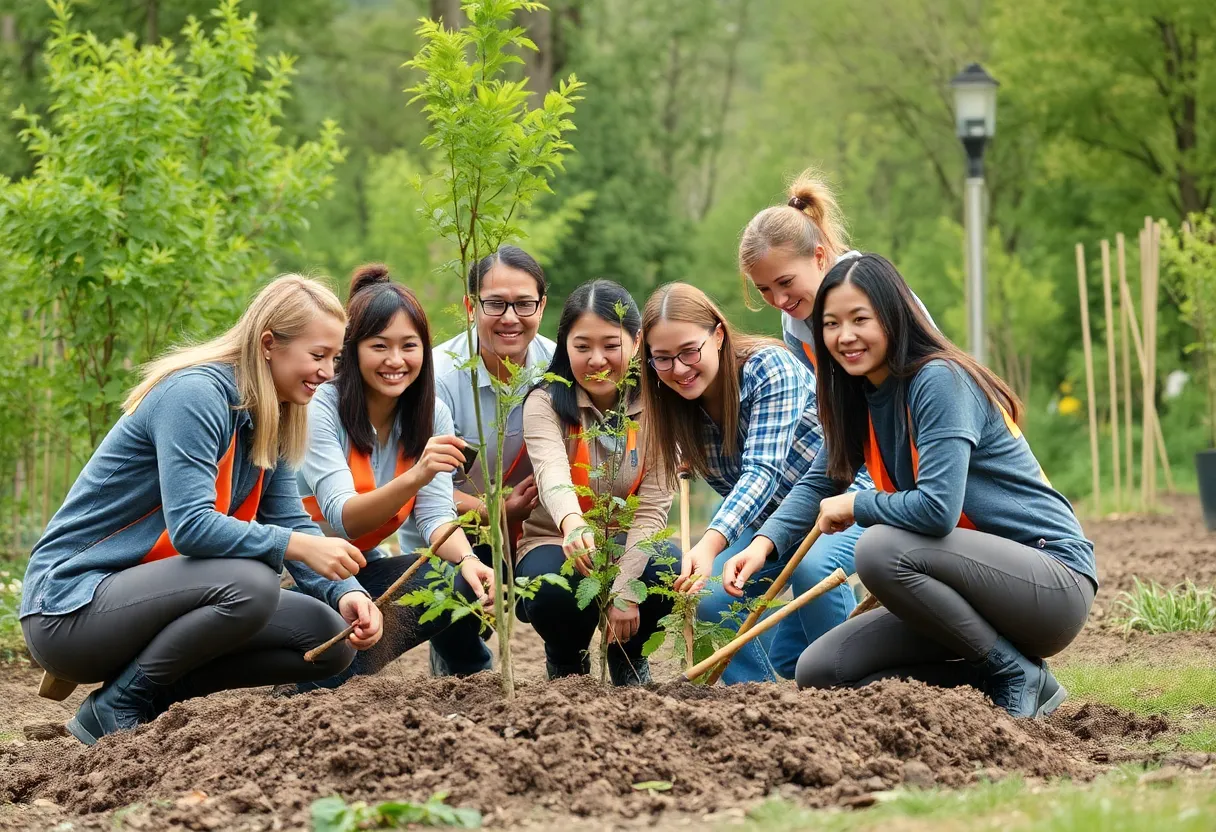 Team participating in community volunteering activities in Atlanta
