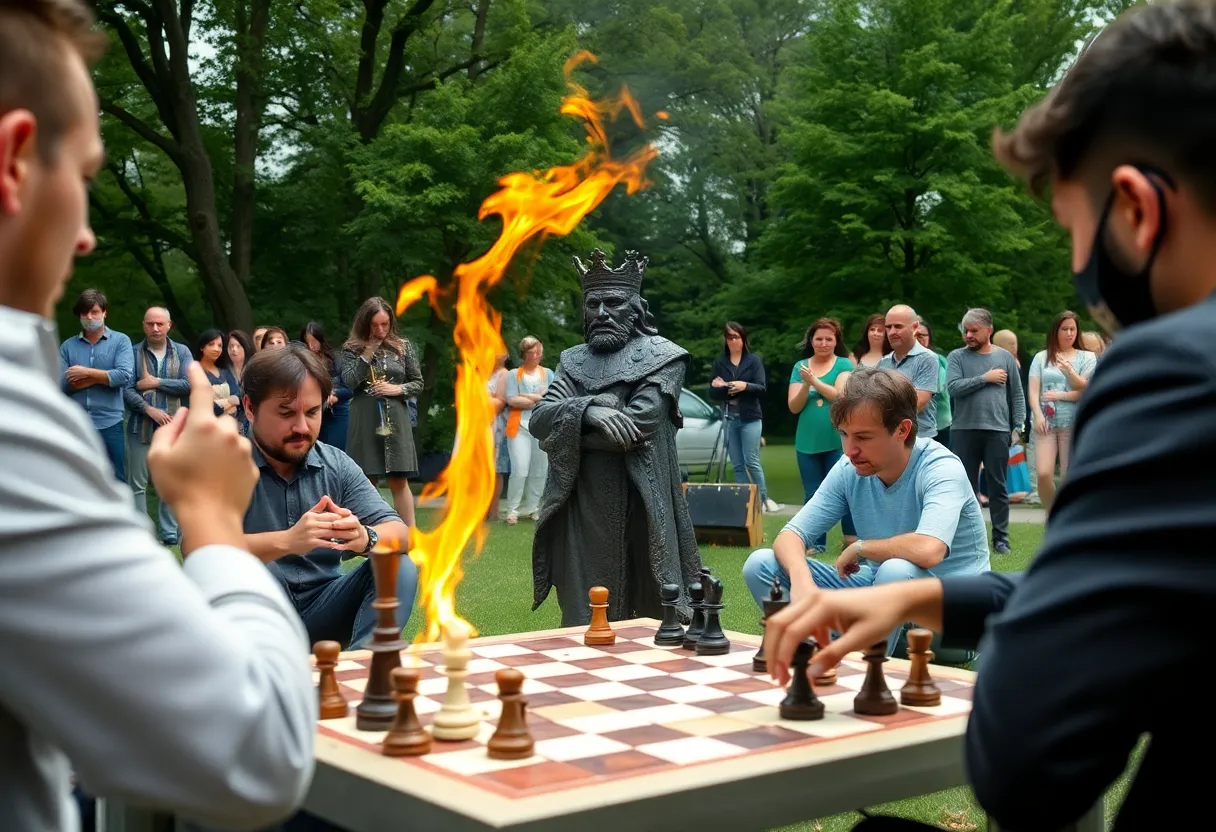 Chess tournament in Detroit with performers
