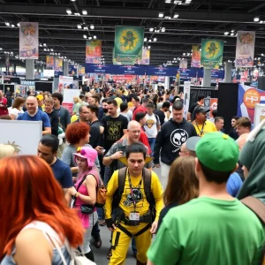 Crowd at Dragon Con 2025 with vibrant costumes