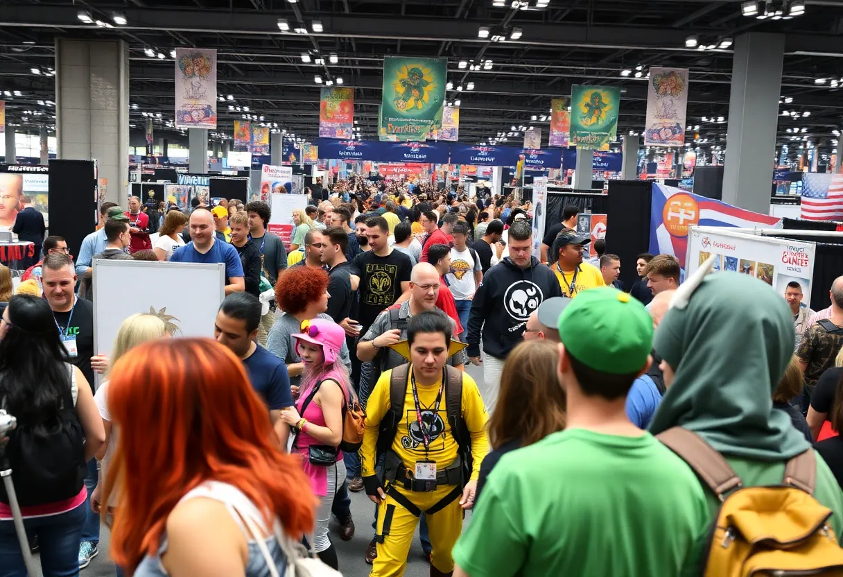 Crowd at Dragon Con 2025 with vibrant costumes