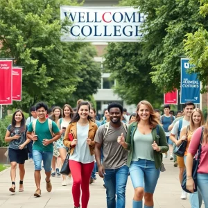 Students moving into Elon University for orientation