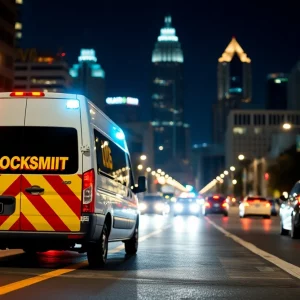 A locksmith van in Atlanta providing 24/7 emergency services.