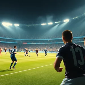 Atlanta Falcons playing against Tampa Bay Buccaneers in a close game