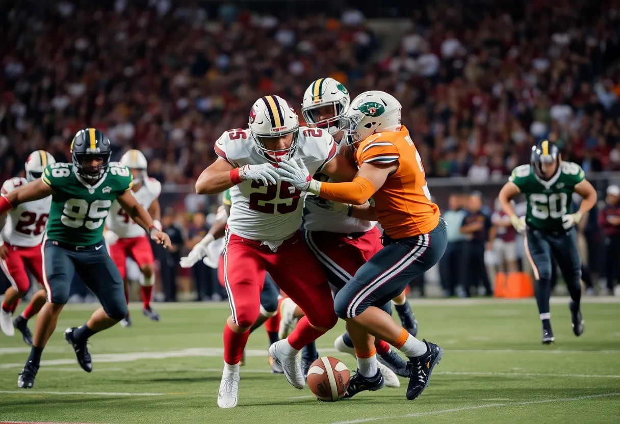 Falcons and Buccaneers football game action