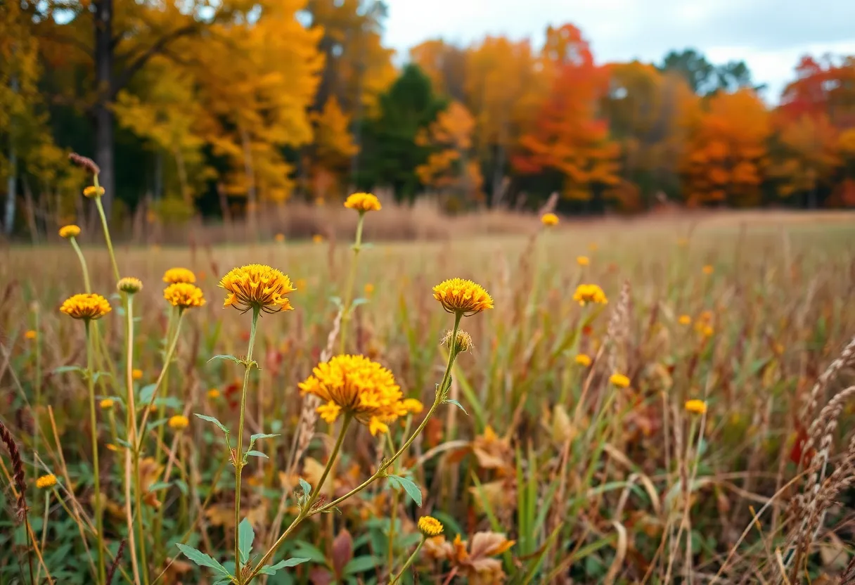 Georgia landscape showing ragweed plants during fall allergy season