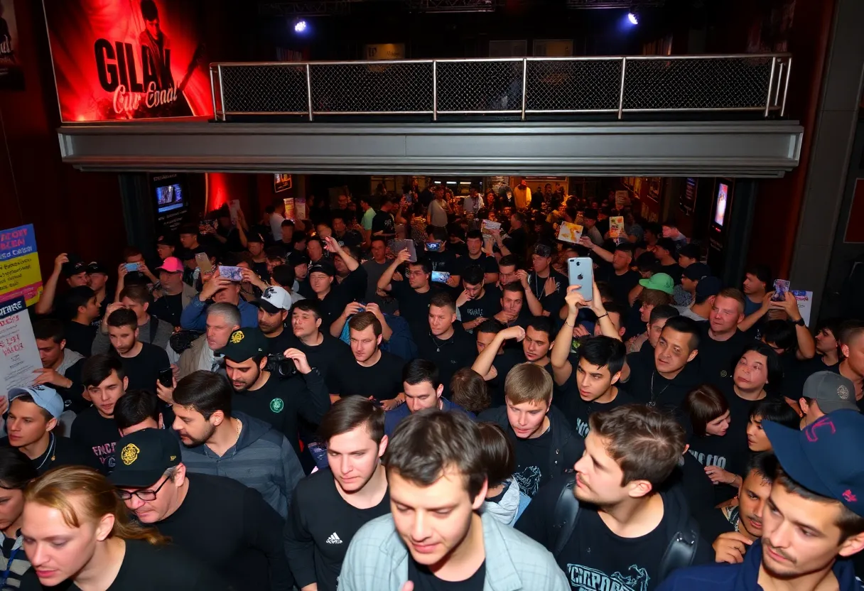 Frustrated fans waiting to enter Chris Brown concert