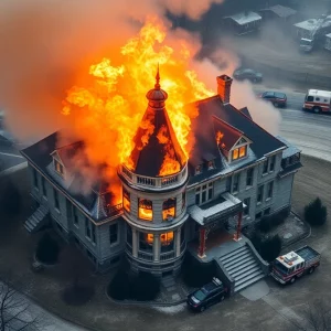 A historic mansion in Atlanta on fire during renovation