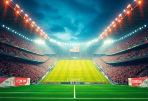 A football stadium with enthusiastic fans representing hope.