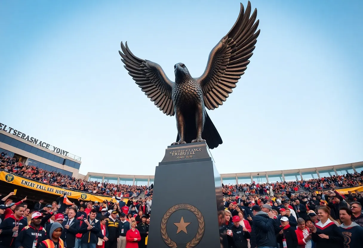 Bronze statue of the eagle Freedom unveiled at Georgia Southern University