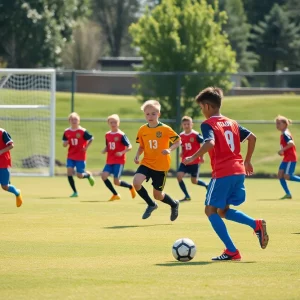 A young soccer player showcasing skill on the field