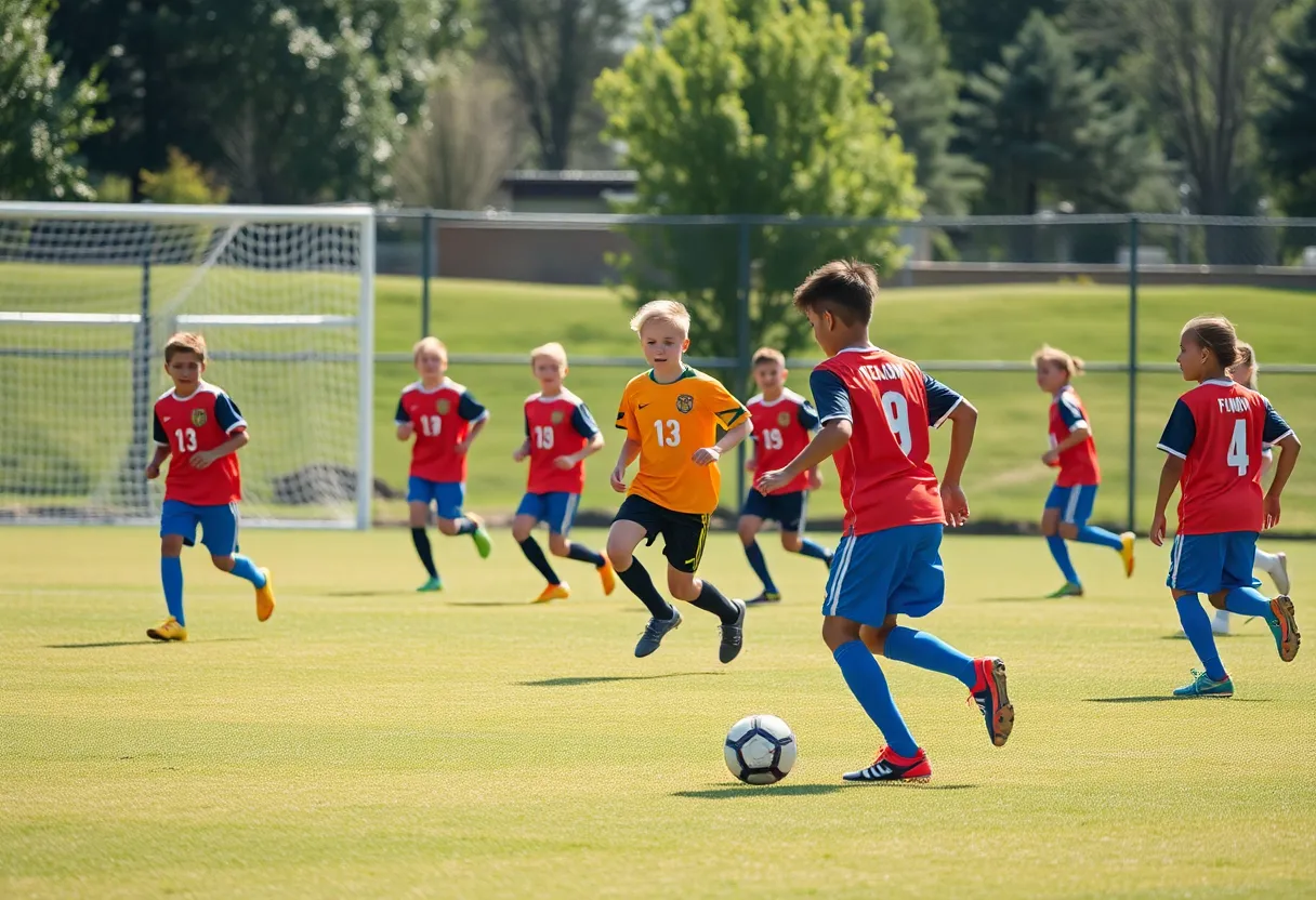 A young soccer player showcasing skill on the field