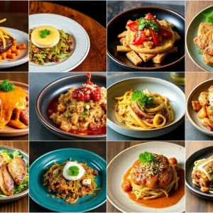 Assorted dishes from Georgia restaurants highlighting unique culinary creations.