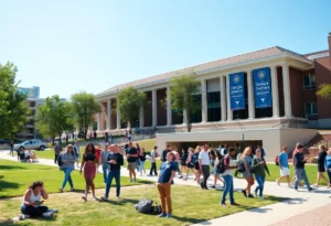 Students engaging in activities at Georgia Southern University campus.