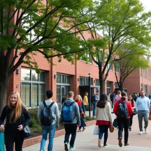 Students on the vibrant campus of Georgia Southern University