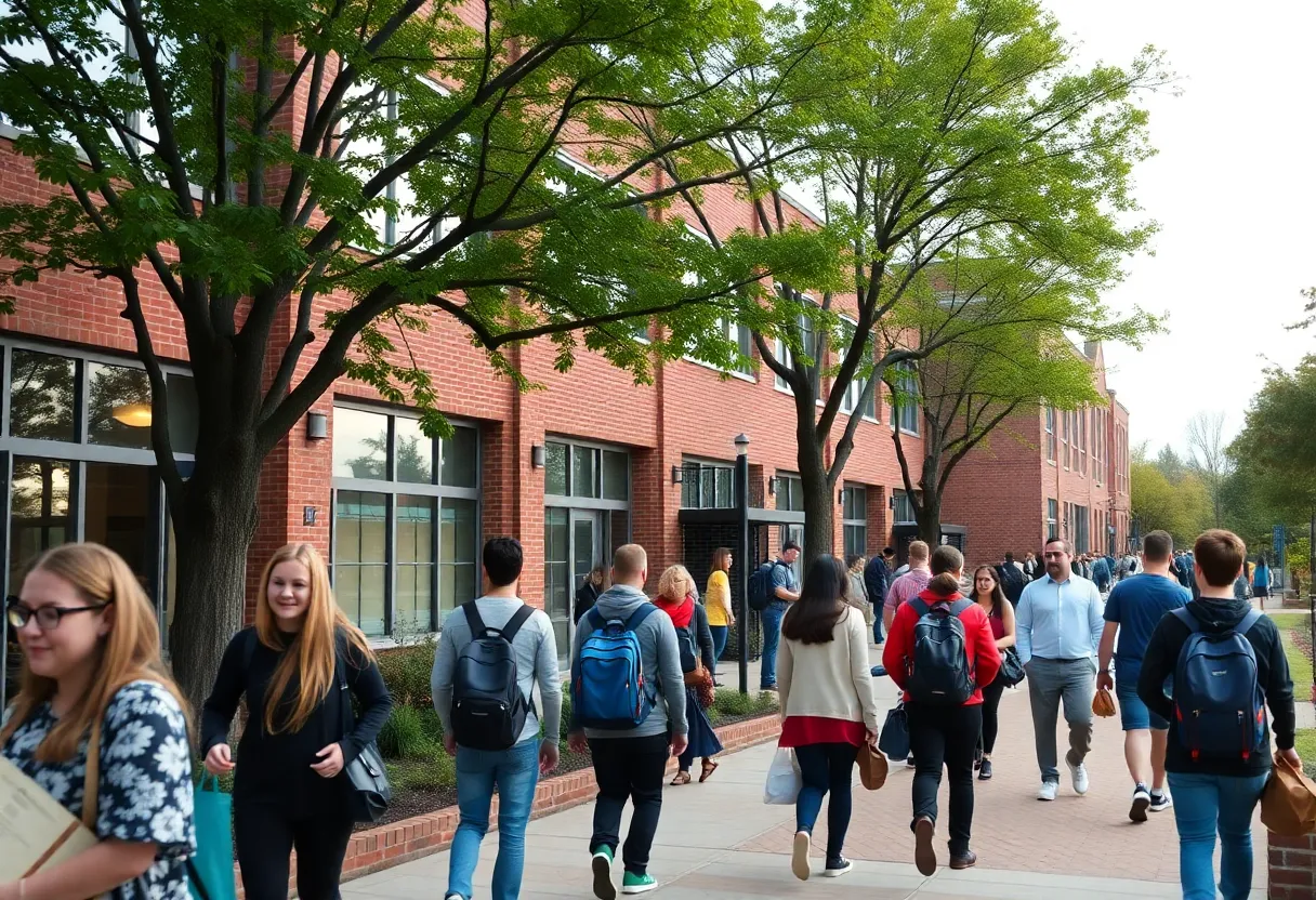 Students on the vibrant campus of Georgia Southern University