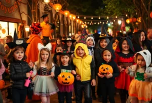 Families celebrating Halloween in Atlanta