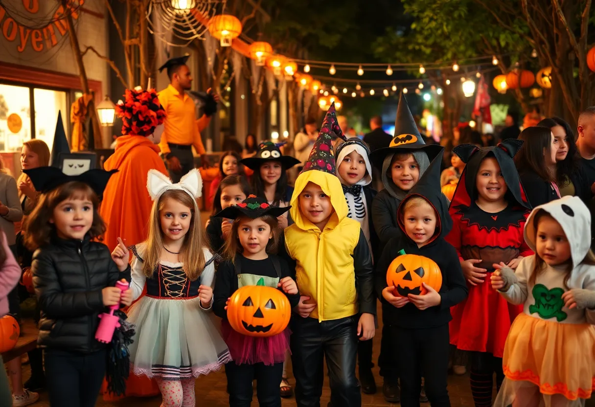 Families celebrating Halloween in Atlanta
