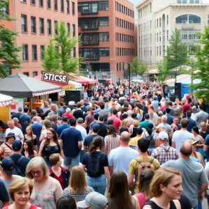 Crowd enjoying the Georgia Tech Helluva Block Party