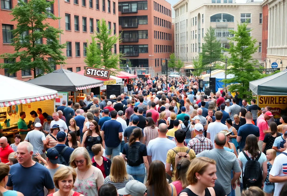 Crowd enjoying the Georgia Tech Helluva Block Party