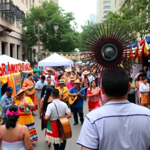Festive atmosphere celebrating Hispanic culture