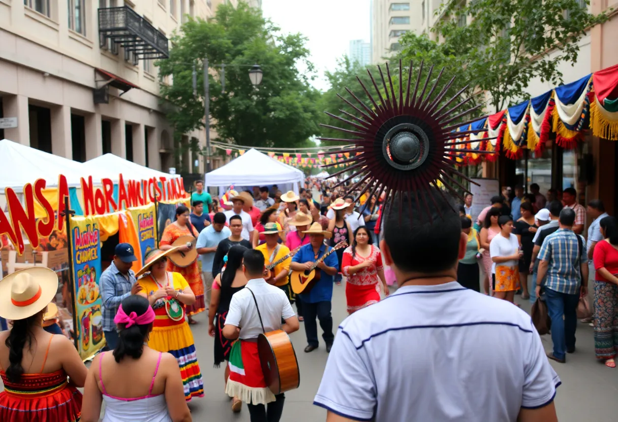 Festive atmosphere celebrating Hispanic culture