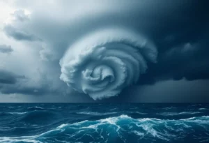 Image of Hurricane Humberto over the ocean