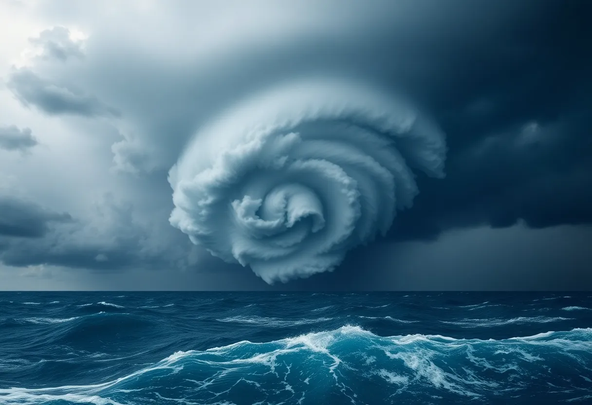 Image of Hurricane Humberto over the ocean