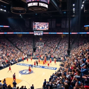 Exciting college basketball action during the Jacksonville Classic tournament