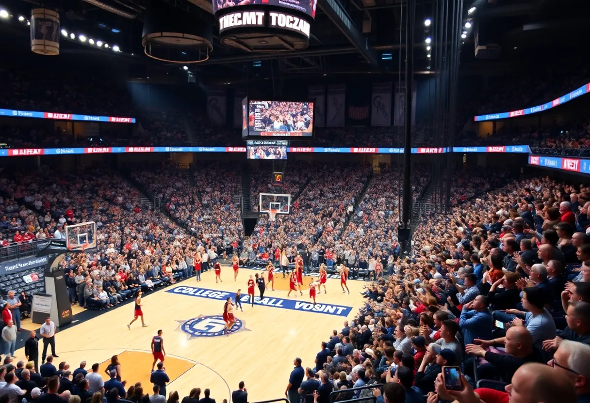 Exciting college basketball action during the Jacksonville Classic tournament